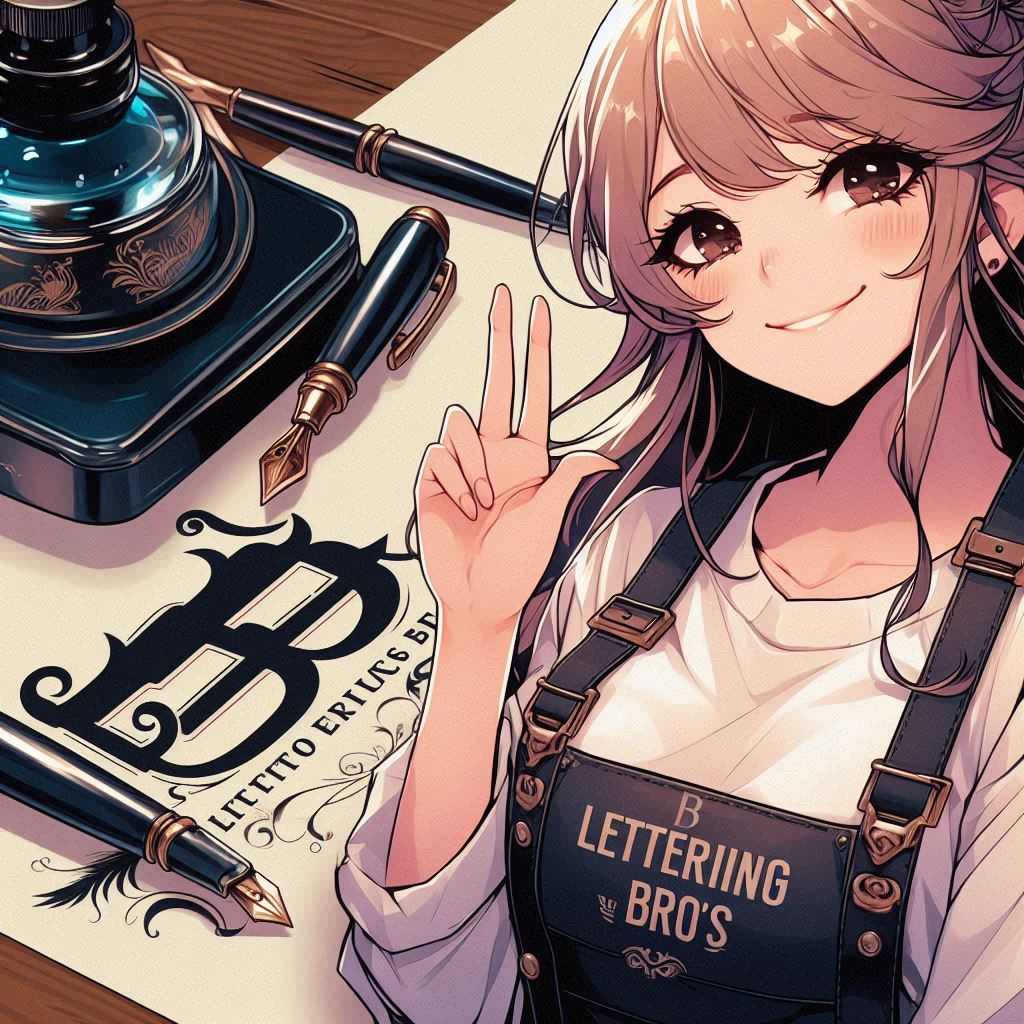 Hübsche Frau mit Bro's Ink Schriftzug